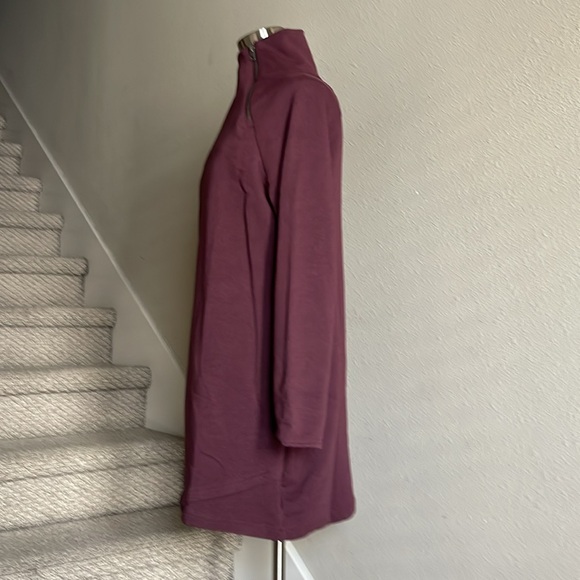 Earth Yoga Sz L Burgundy Organic Cotton Cozy Karma Sweatshirt Dress - Picture 4 of 16